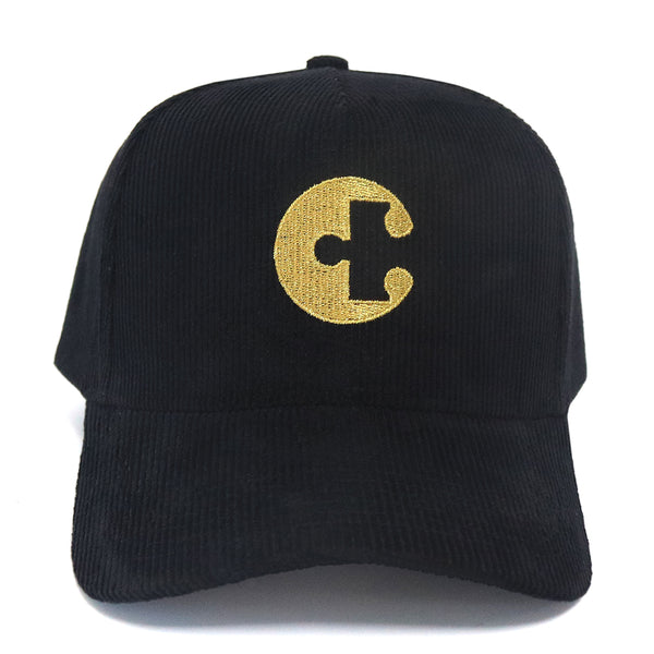 Coin Corduroy Snapback Hat (Midnight Black)