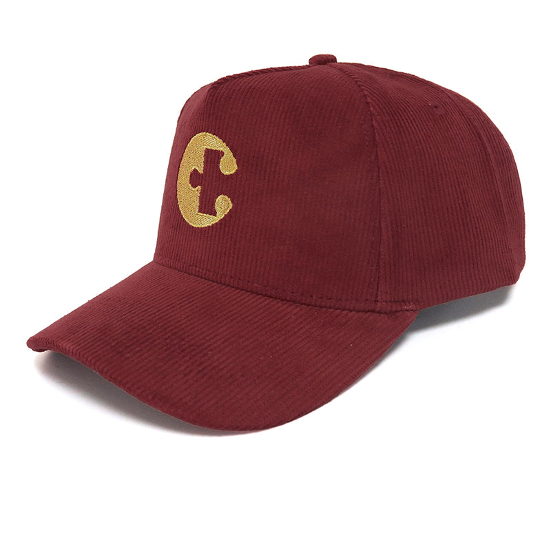 Coin Corduroy Snapback Hat (Crimson Red)
